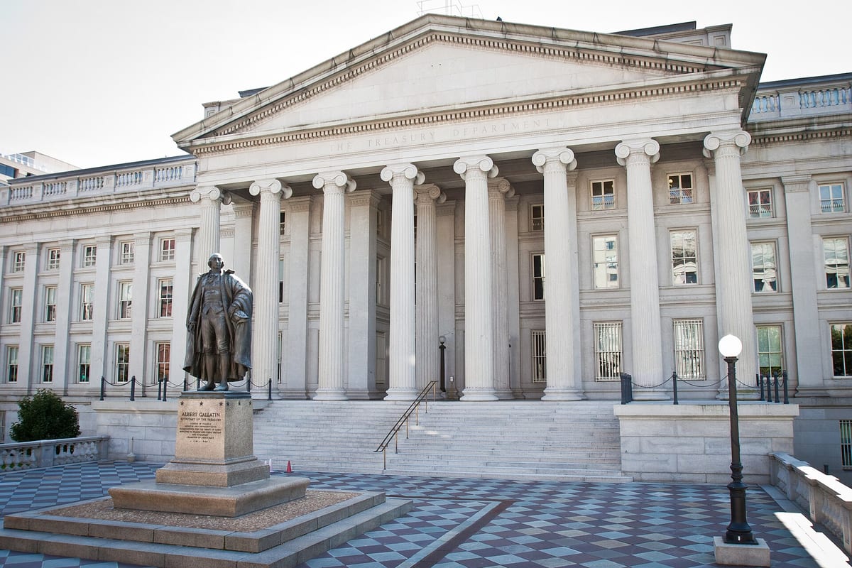 The United States Treasury Building in Washington, D.C.